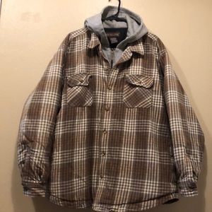 Moose Creek brand hooded zip up/button up jacket